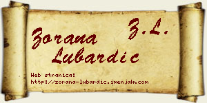 Zorana Lubardić vizit kartica